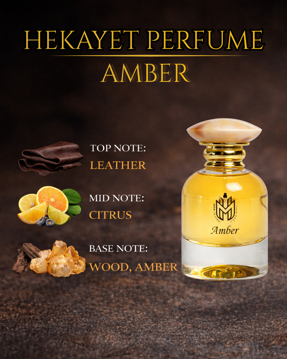 عطر حكاية عنبر او دي بارفان 100 مل – عطر للجنسين بعبير الجلود والحمضيات والأخشاب والعنبر | عطر فاخر يدوم طويلاً