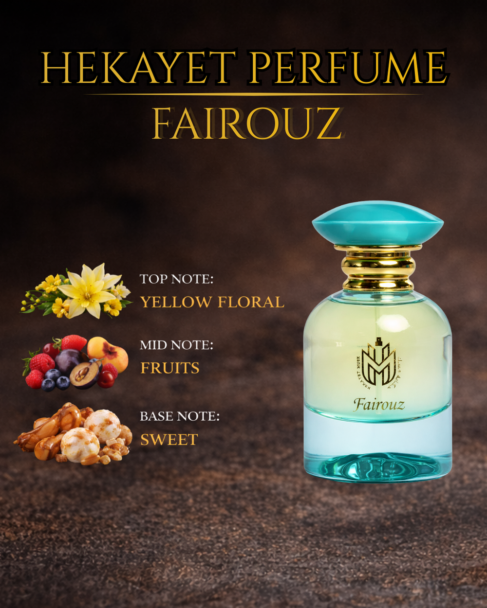 عطر حكاية فيروز أو دو بارفان 100 مل – عطر زهري فاكهي حلو للجنسين | عطر فاخر يدوم طويلاً
