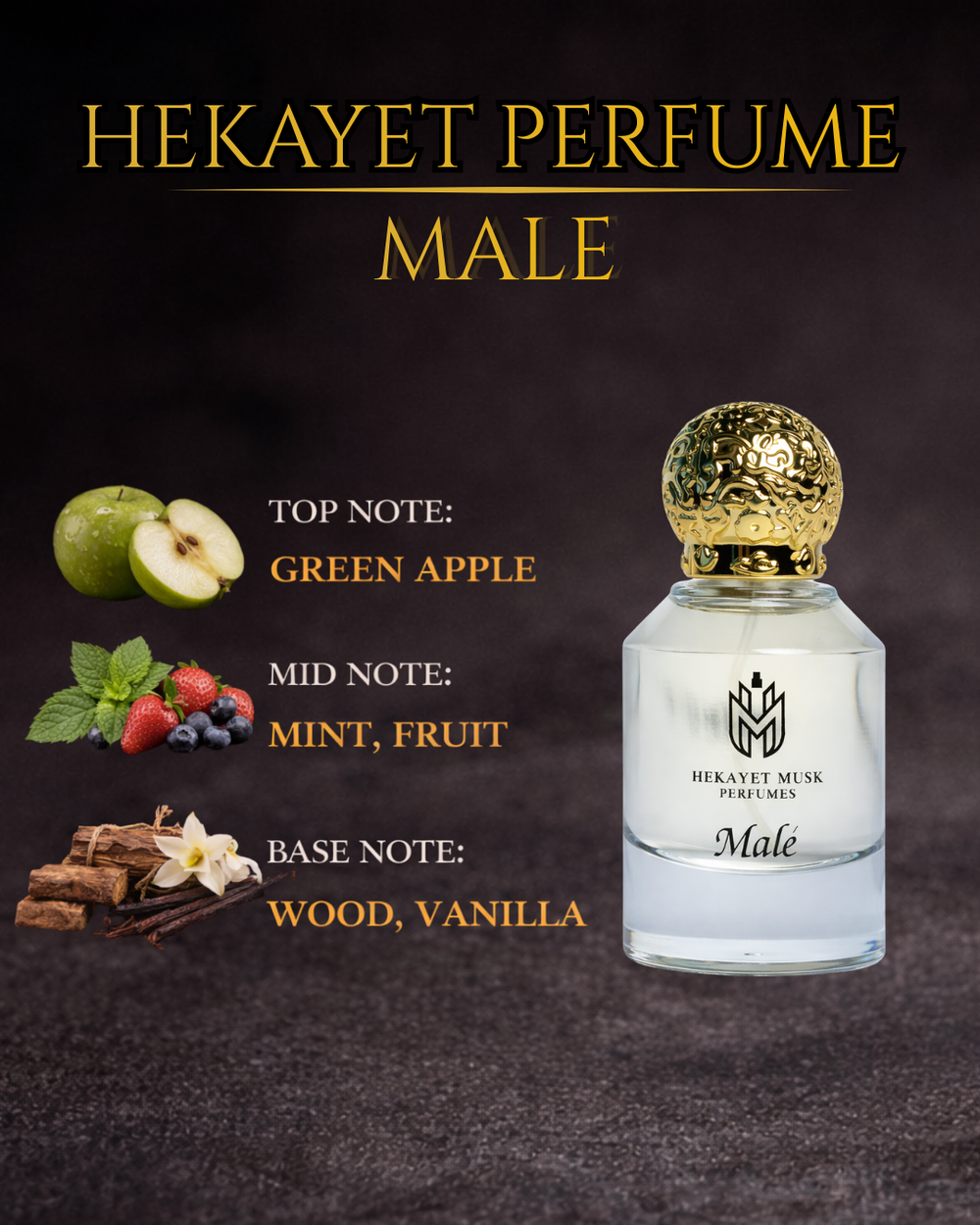 عطر حكاية أو دو بارفان 100 مل للرجال – عطر رجالي بالنعناع والتفاح الأخضر وعبير الأخشاب والفانيليا | عطر فاخر منعش يدوم طويلاً